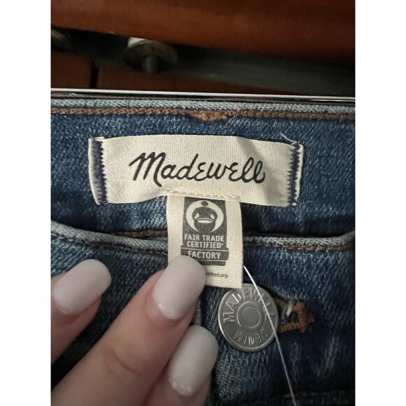 NWT Madewell Women's Mid Rise Kick Out Crop Jeans Flare Leg Oneida Wash Size 24 - Picture 6 of 14